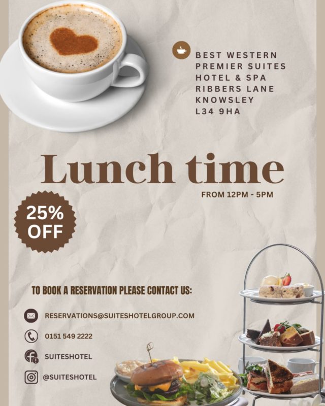 ‼️LUNCH DEAL ALERT ‼️ 

Get 25% OFF your lunch – limited time only! 🍽️
Perfect excuse to treat yourself…

Available 7 days a week from 12pm-5pm
Dine-in only | Don’t miss out!